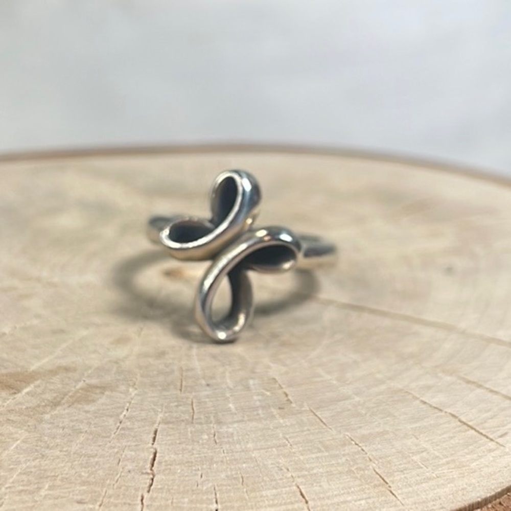 Retired James Avery ring ribbon cross silver 925 artisan 6.5